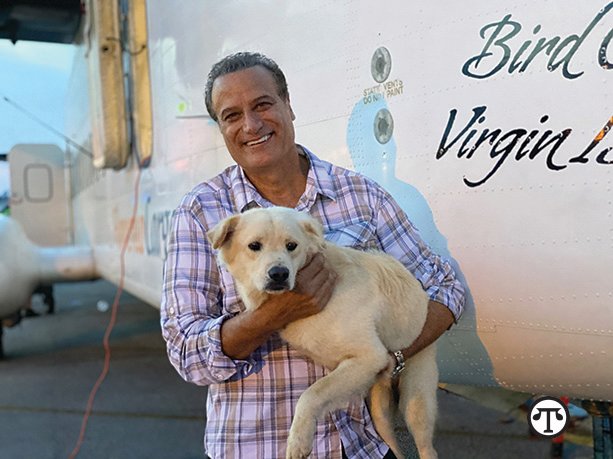 TV producer Tommy Habeeb and one of the dogs needing a “fur-ever” home featured on his new show.