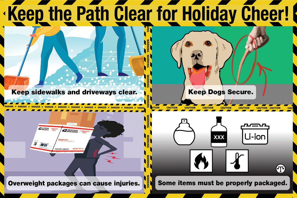 A few simple precautions can help you, your family and your mail carrier have happier, safer holidays.