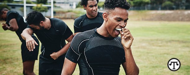 Use of mouthguards is recommended for many sports, including football, hockey, and lacrosse.